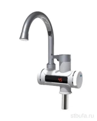 Кран с электроподогревом UNIPUMP BEF-001 с дисплеем и жестким изливом