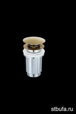 Выпуск для раковины с переливом FRAP F67-3 сатин золотой (большой)
