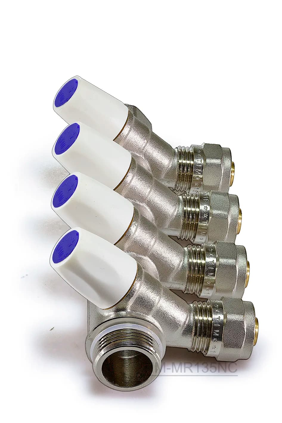 Коллектор c вентилями 4 вых. 3/4"х16 ТИМ MR135N-3/4-C-4 (с евроконусами)