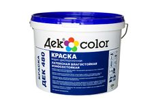 Краска влагостойкая латексная износостойкая матовая "Дек Color" ДЕК480 (10л/16,2кг)